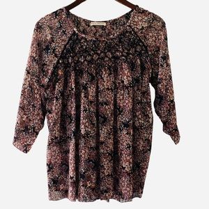 Ulla Johnson Silk Bohemian Floral Handmade In India Flowy Top Size 2
